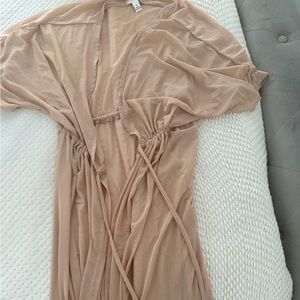 Elegant Tan Sheer Cover-Up Small FashionNova